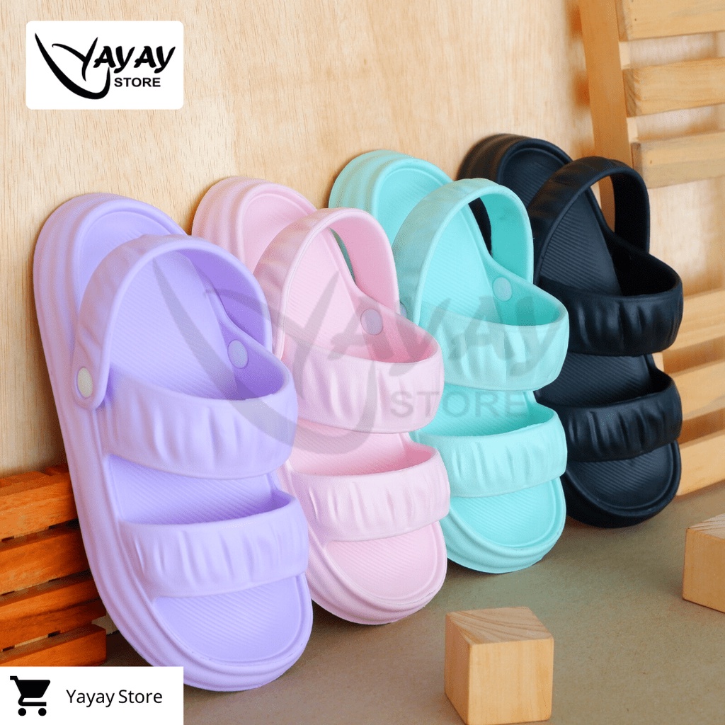 Sandal Rumah Karet / Sandal Slop Eva Wanita Soft Slipper Anti Slip anti air Dan Empuk