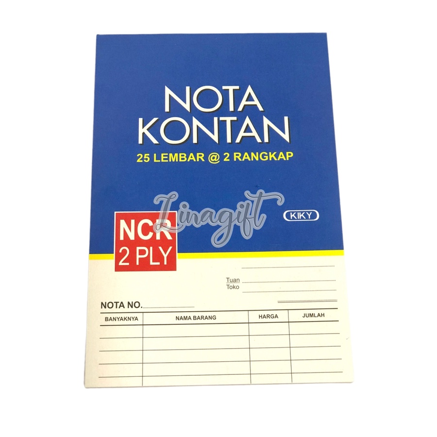 (1 Buku- 25 Lembar) BUKU NOTA KONTAN KIKY NCR 3 PLY BESAR  / NOTA PENJUALAN TANPA KARBON / PEMBELIAN KIKY RANGKAP 3