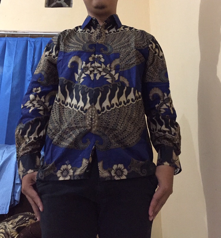Batik Pria Lengan Panjang Batik Berkah Hrb026 Motif Keratonan Kode 002 Size M L Xl Xxl Reguler
