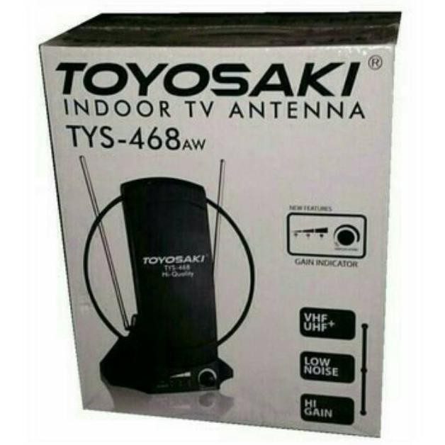 ((BISA COD)) Antena TV digital / Analog / Indoor / Dalam + Booster Toyosaki TYS 468 AW PROMO SPECIAL
