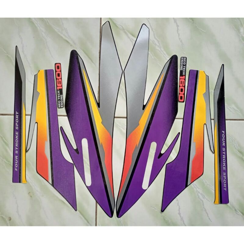 sticker striping lis bodi motor honda gl pro neotech 1997 ungu termurah berkualitas
