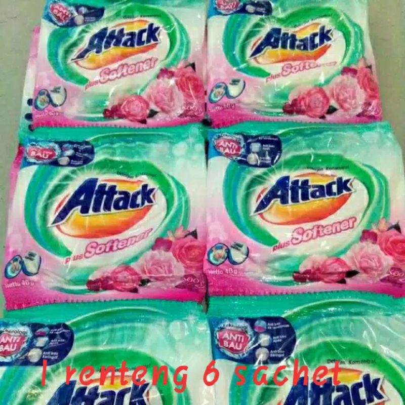 ATTACK SOFTENER RENCENG 40g 1RENTENG 6 SACHET