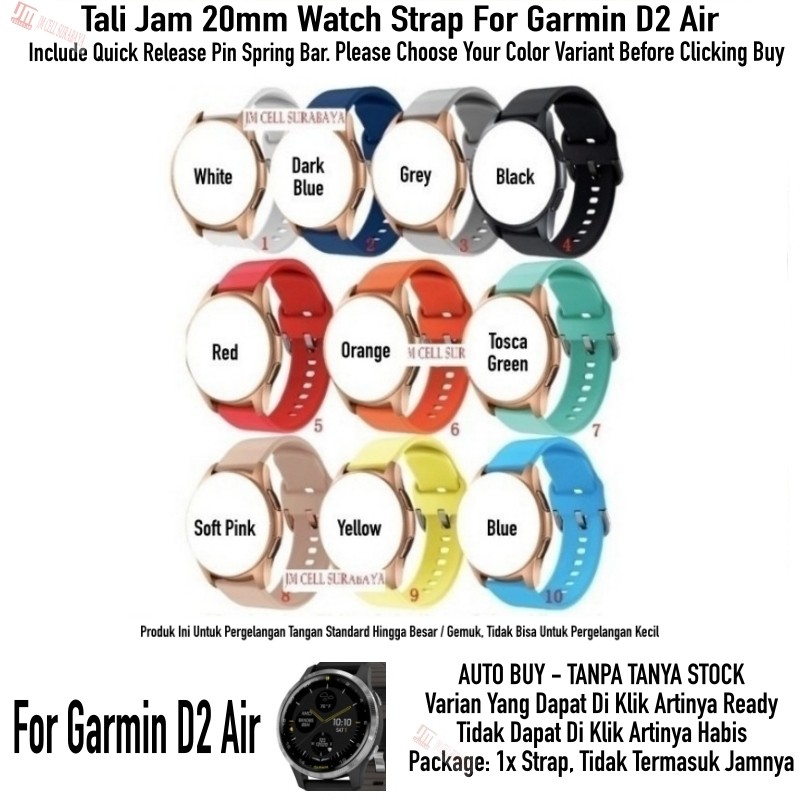 ATL Tali Jam 20mm Watch Strap Garmin D2 Air - Rubber Active Large Panjang