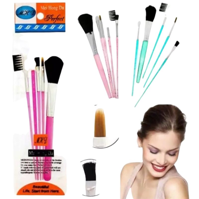 Kanzo - Brush Make Up 5 in 1 / Kuas Make Up Set Serbaguna / Alat Make Up Brush 5 in 1