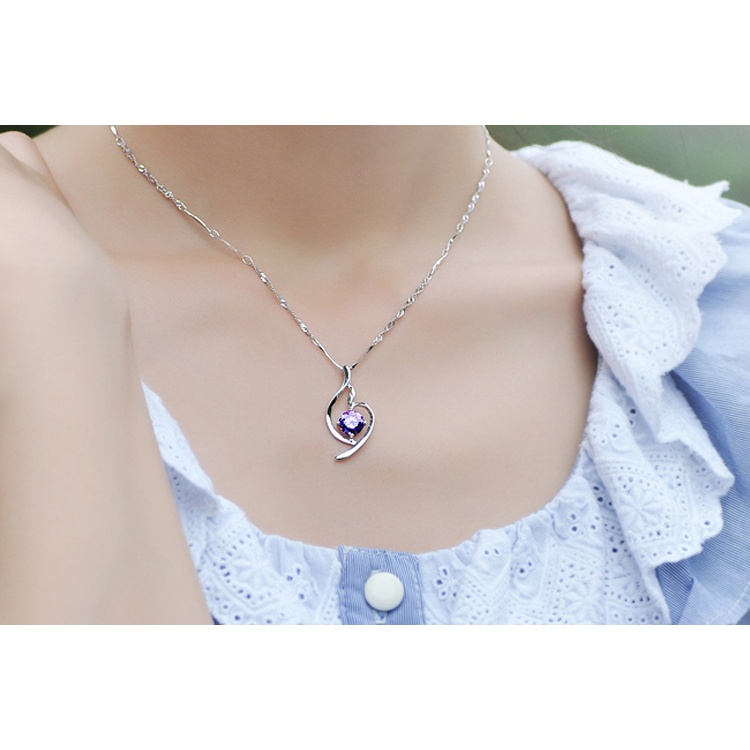 925 Perak Liontin Untuk Wanita Perhiasan Fashion pendek dan feminin(Tanpa rantai)