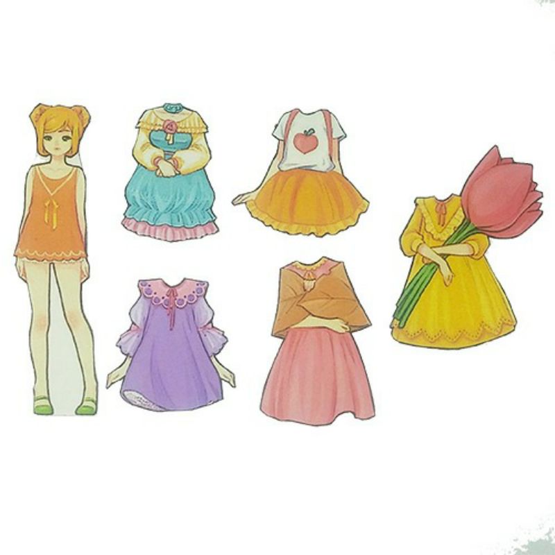 Busy Page Bp bpan Orang Mainan Anak Edukasi Bongkar Pasang Baju Kertas Magnet Doll Dress Flower Girl