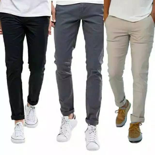  Celana  Bahan Pria Cotton Pants  Formal Kantor Polos  Big 