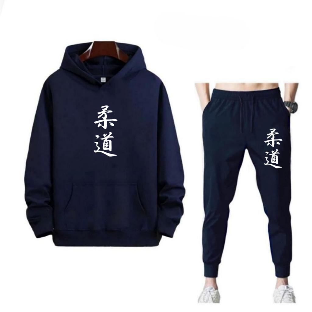 SETELAN PRIA HOODIE ROUDAO TULISAN CINA DAN CELANA JOGGER MURAH TERLARIS