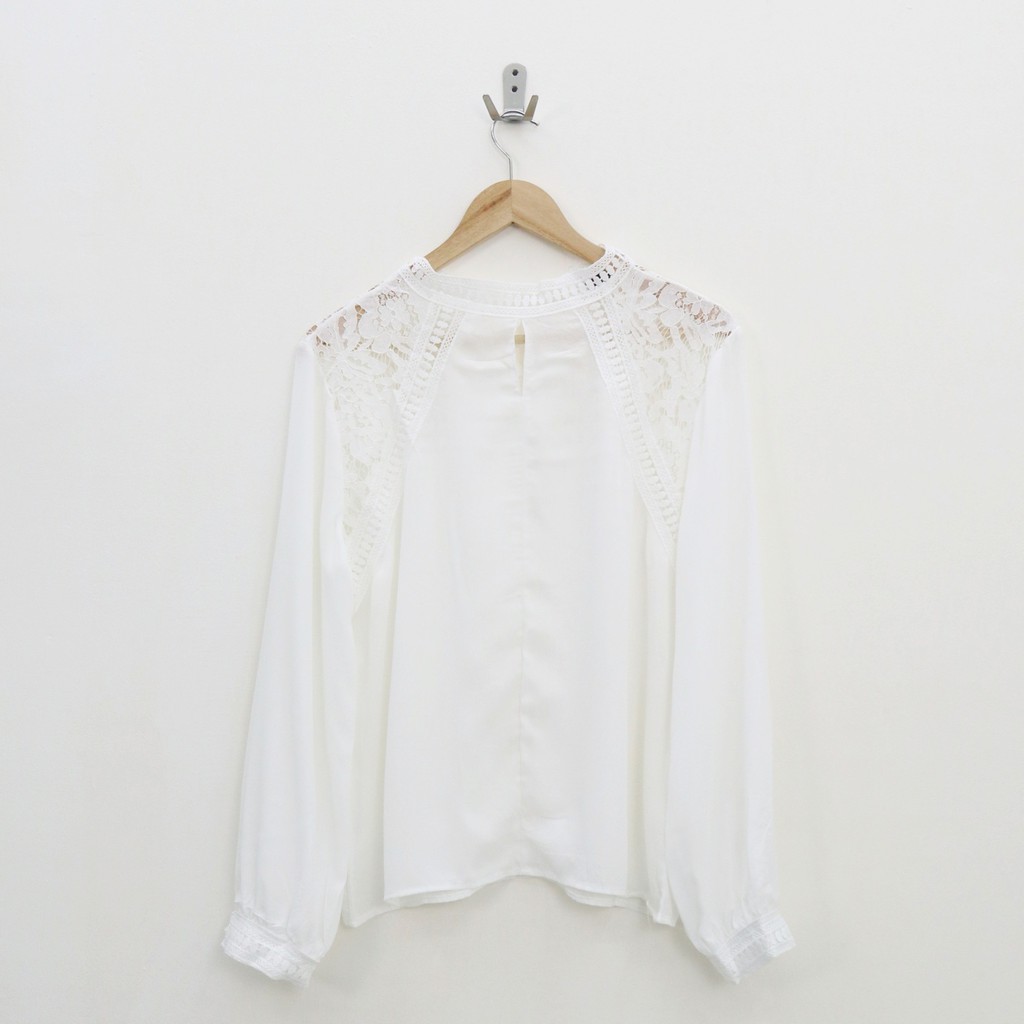 Suzu white top blouse -Thejanclothes