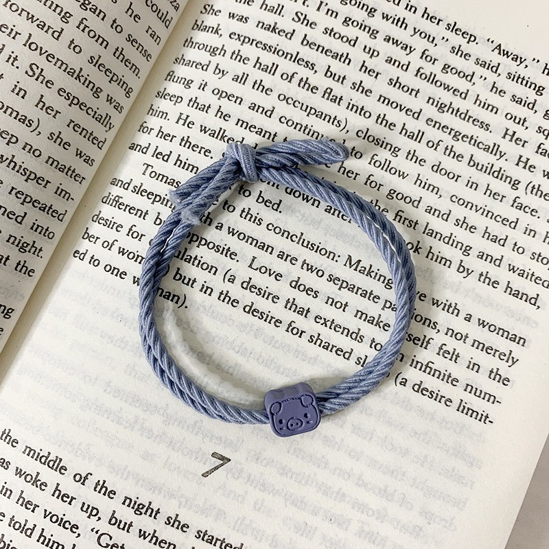 Ikat Rambut Simple Model Gelang Gaya Korea Aksesoris Fashion Wanita Import-AR-92 Biru
