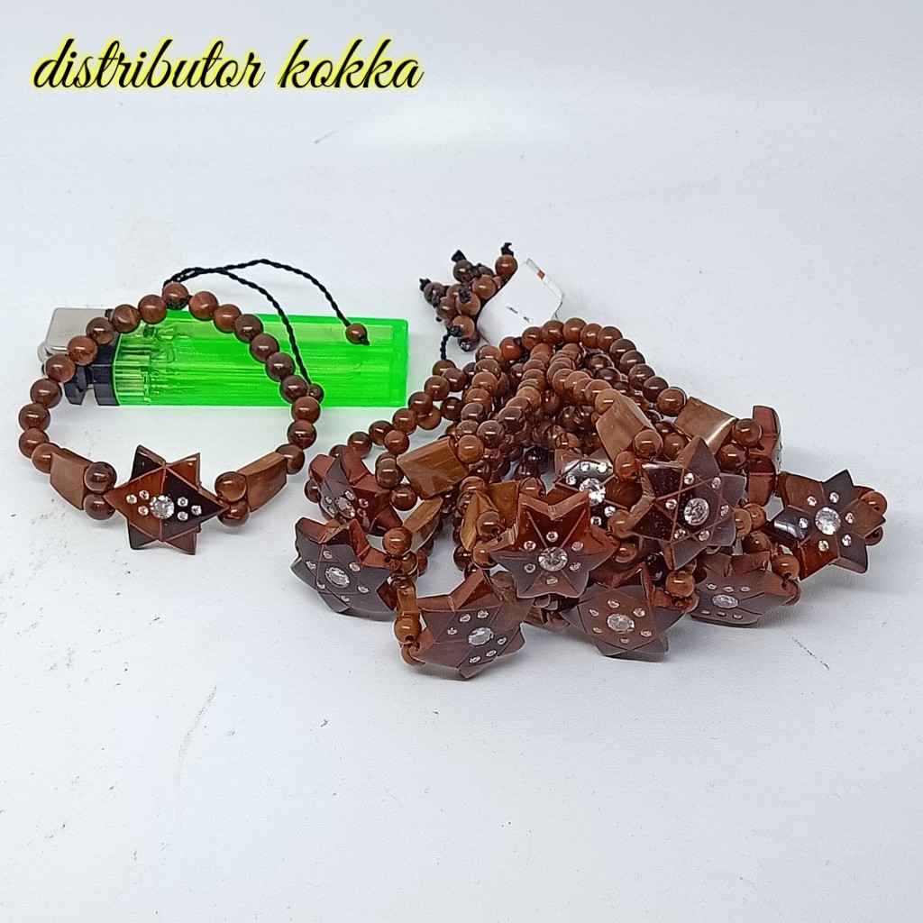 ( SUPER MURAH ) Harga grosir 10 pcs gelang Kokka kaukah mata bintang coklat