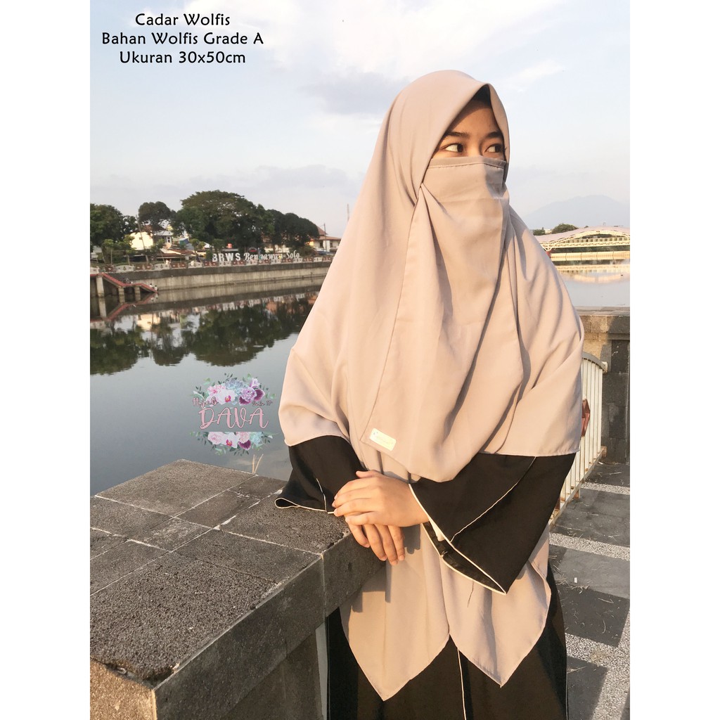 Cadar Tali Murah Tanpa Kerut Niqab Tali Half Niqab