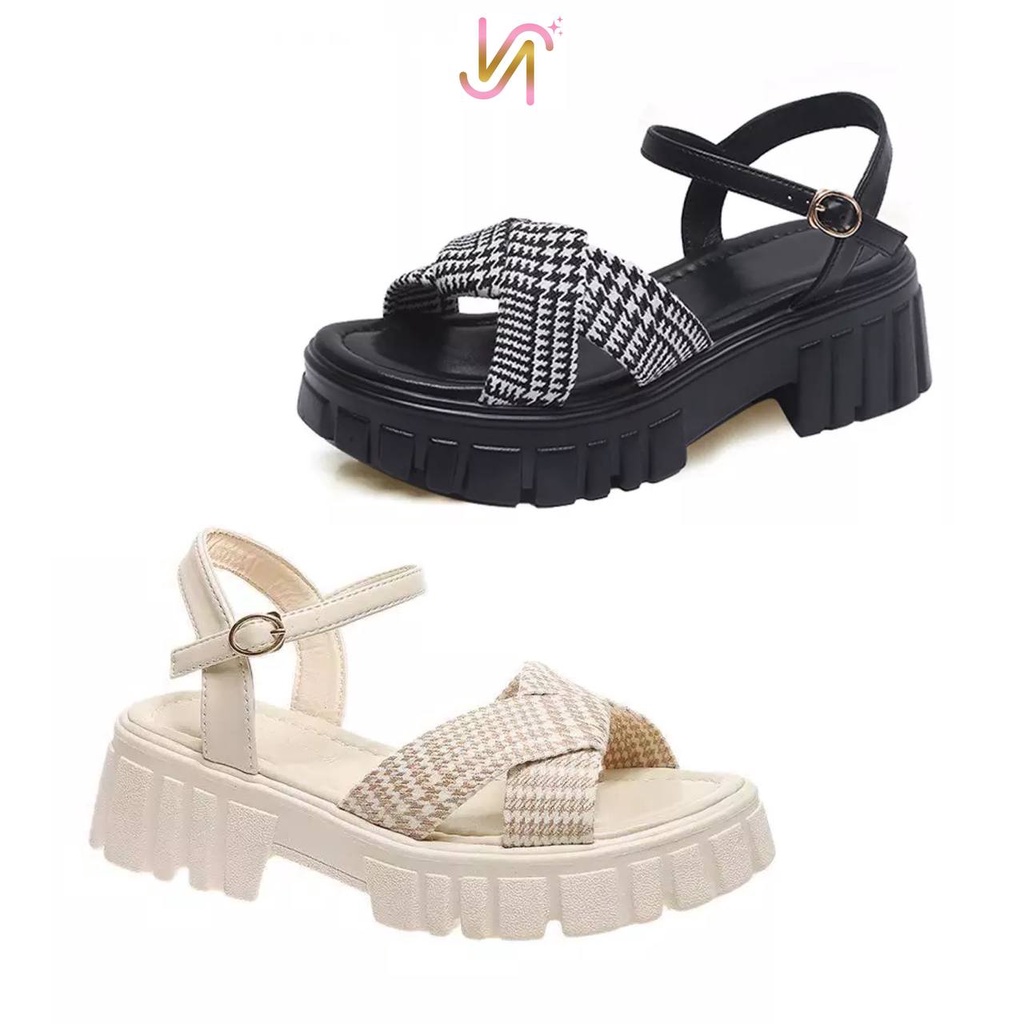 Nadilastuff Geisha Platform Sandal Hak Tinggi 5 Cm Sendal Wanita Premium