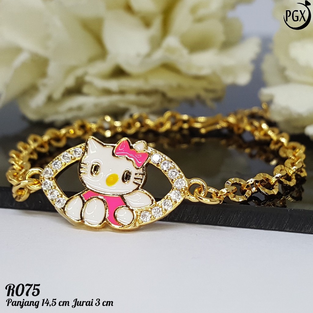 PGX Gelang Tangan Xuping Wanita Perhiasan Lapis Emas Aksesoris Fashion Premium - R075