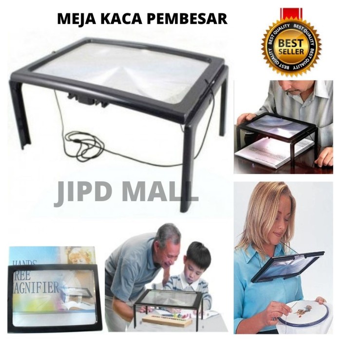 

Meja Kaca Lensa Pembesar LED Magnifier Table 111