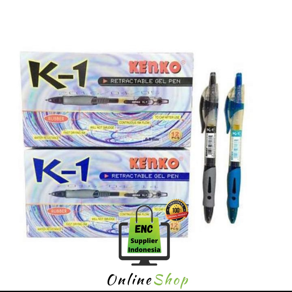 

kenko 6 buah Pen K1 bolpen k 1 bolpoin bolpen tinta gel K-1 per 6 pcs - enc.sup