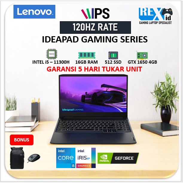 Laptop IDEAPAD GAMING i5 11300H GTX 1650 120HZ