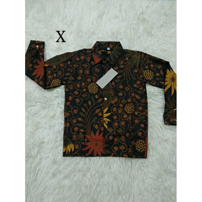 Kemeja batik anak lengan panjang