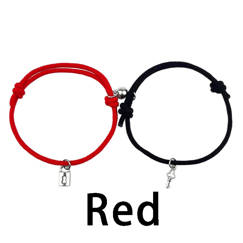 2 Pcs/set Baru Magnetik Beberapa Gelang Kunci Kunci Tali Tangan Pacar Dikepang Gelang Hari Valentine Hadiah-Won