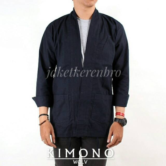 KEMEJA PRIA KEREN MODEL KIMONO TERBARU  MERK WOLV