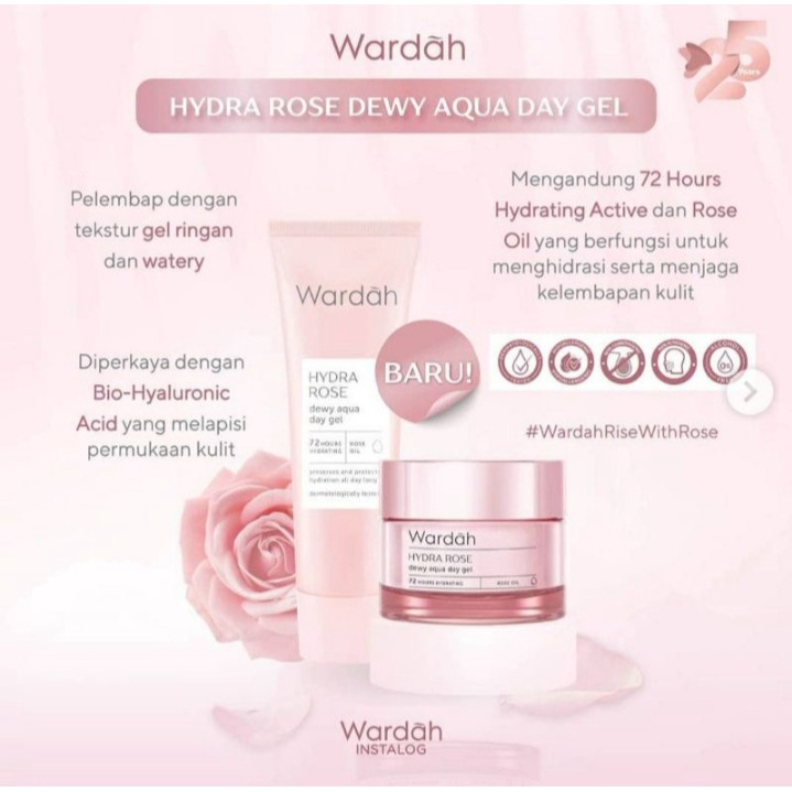 ✿ELYSABETHME✿ 🅆 🄰 🅁 🄳 🄰 🄷 Wardah Hydrarose Series | Day gel Night gel Facial foam toner serum stater kit dengan ekstrak mawar