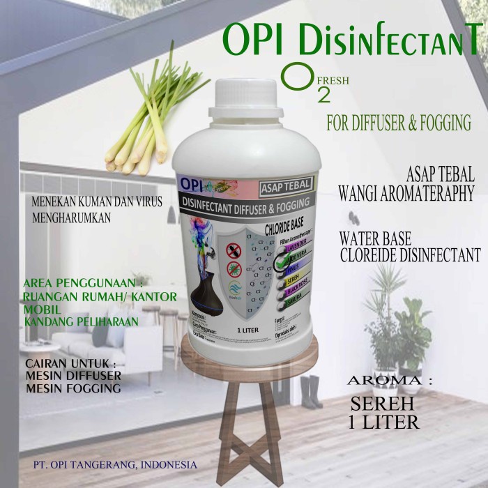 Disinfektan Fogging dan diffuser aromatherapy 1L dan 5 Liter Produk OPI baru By Oke Sabun sudah ada izin edar resmi by Oke sabun suplayer