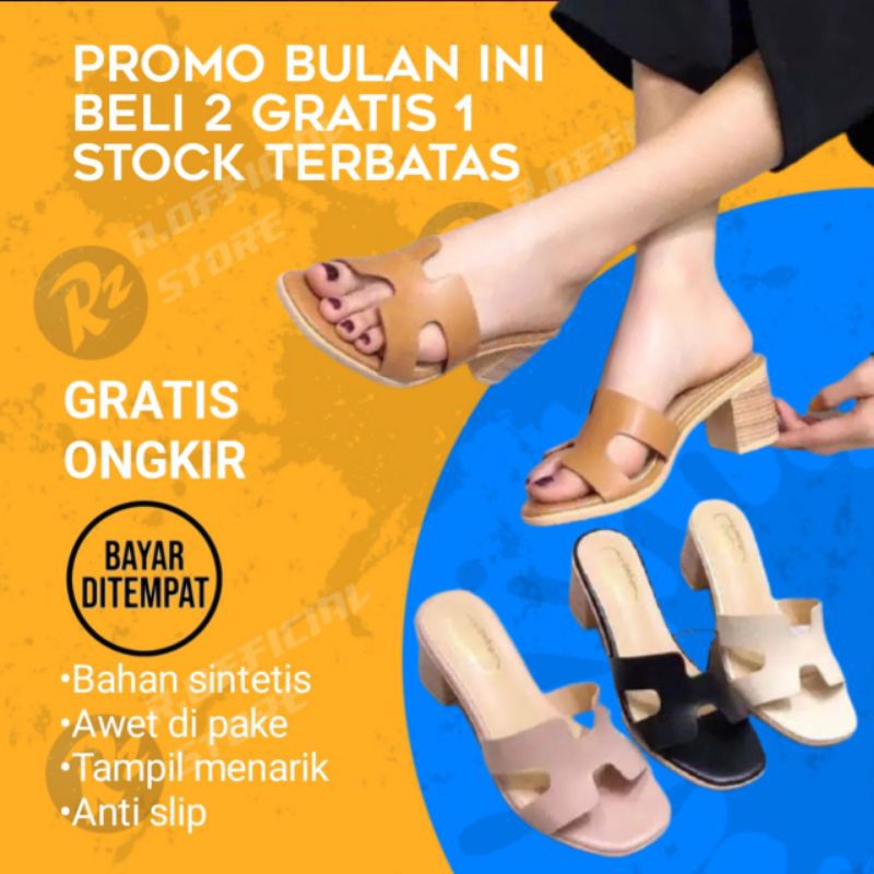Sandal Wanita Kekinian Sendal Slip Cewek Perempuan Dewasa Kasual Karet Pesta Outdoor Terbaru ML22