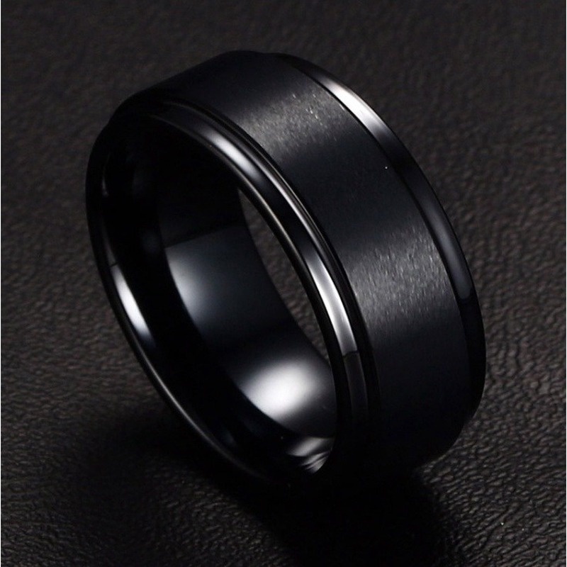 2022 Cincin Bahan Tungsten Carbide Warna Hitam Matte Untuk Pria