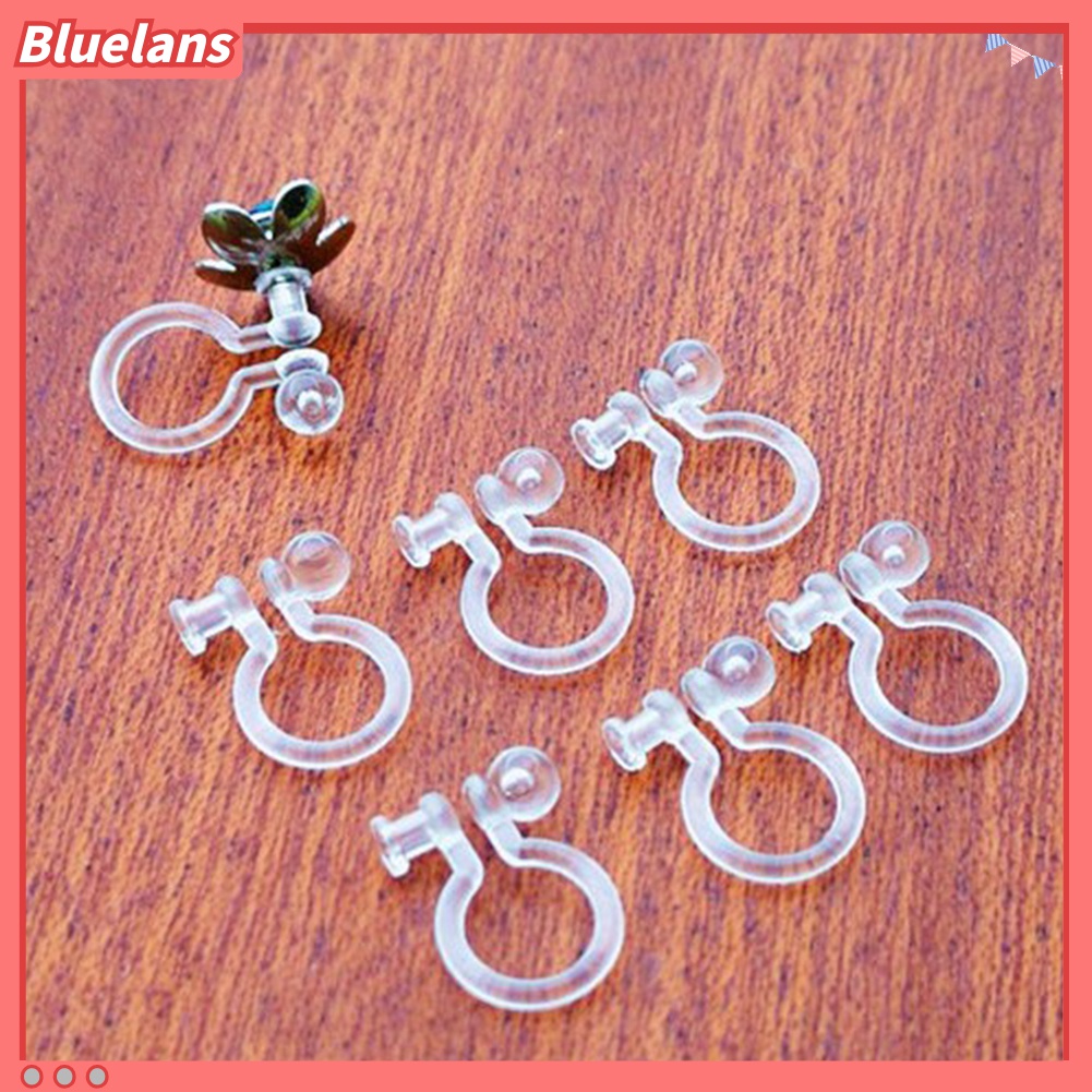 10pcs Anting Klip Telinga Bentuk U Transparan Ukuran 0.7 / 0.9mm Untuk Perhiasan