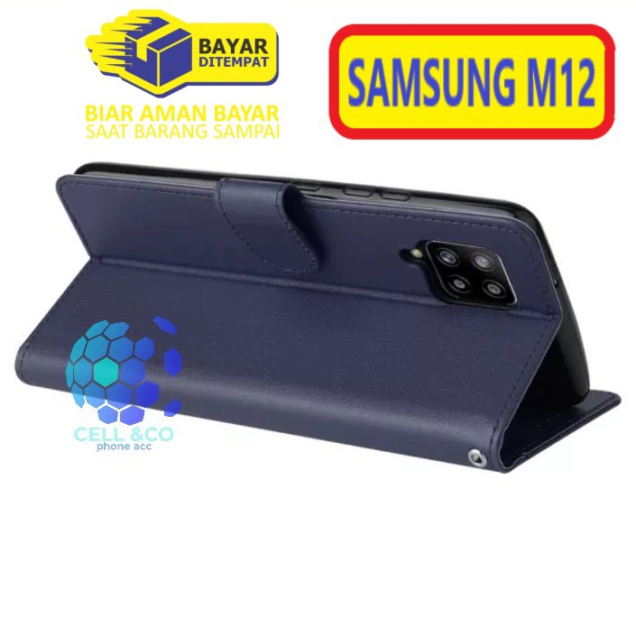 Flip cover SAMSUNG M12 Flip case buka tutup kesing hp casing flip case leather wallet