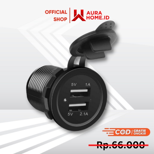 Motorcycle USB Charger 2 Port / USB Charger Motor Waterproof Fast Charging Kepala Cas Casan Carger H