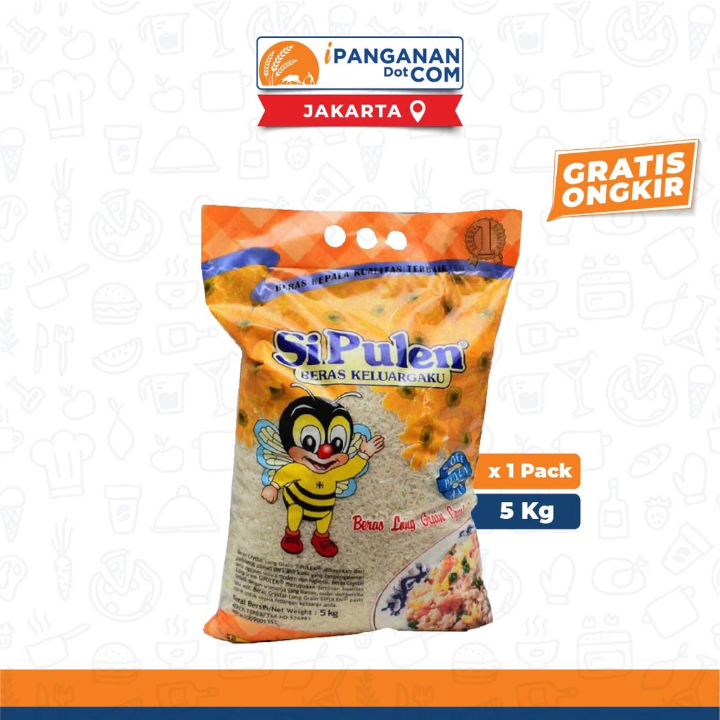 (COD) Beras SiPulen Long Grain Criystal 5 Kg [Gratis Ongkir] - JKT Berkualitas