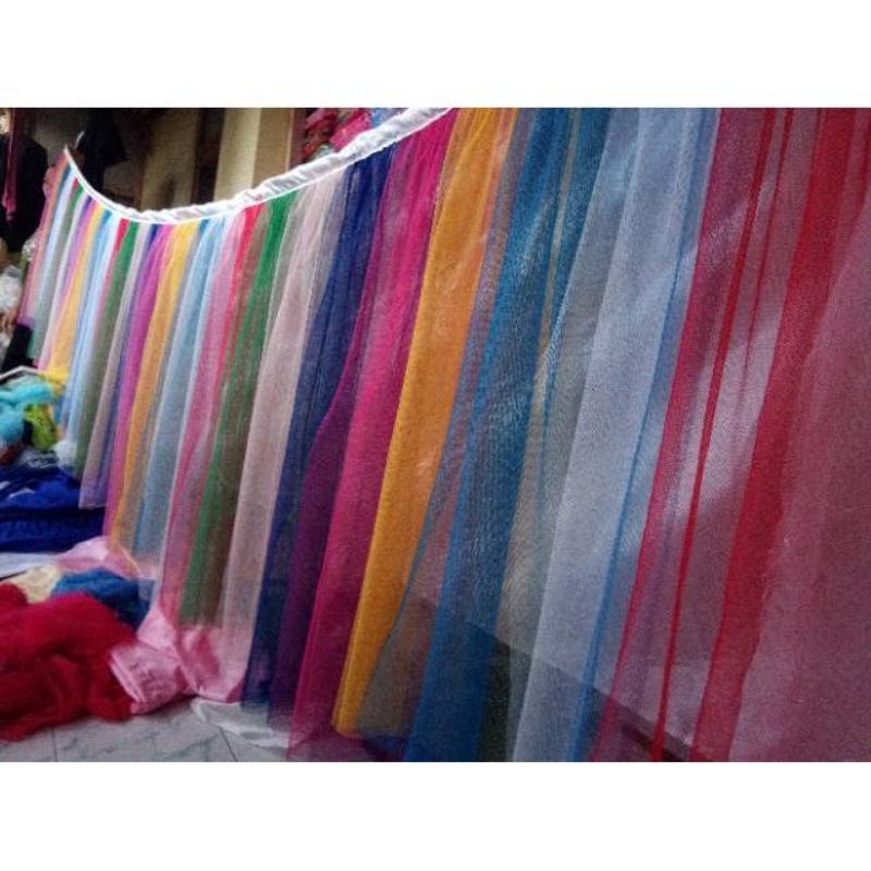 Skirting dekorasi meja ultah meja prasmanan pelangi tinggi 75cm