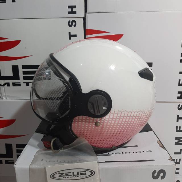 HELM ZEUS 210 MOTIF WHITE PINK ORIGINAL