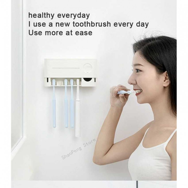 Tempat Sterilisasi &amp; Pengering Sikat Gigi UVC Toothbrush Sterilizer