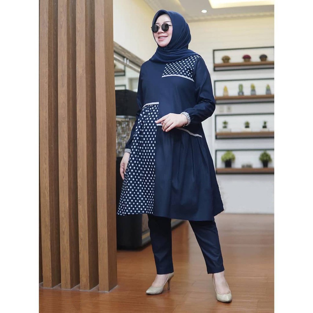 NAURA SET 2IN1 Bahan MOSSCRAPE MIX KATUN (Dapat Baju + Celana)  BAJU SETELAN WANITA TERBARU MODEL  SIMPLE DAN ELEGAN BAJU  SET WANITA HARGA MURAH , BAHAN ADEM , NYAMAN DI PAKAI BAJU SET 2022