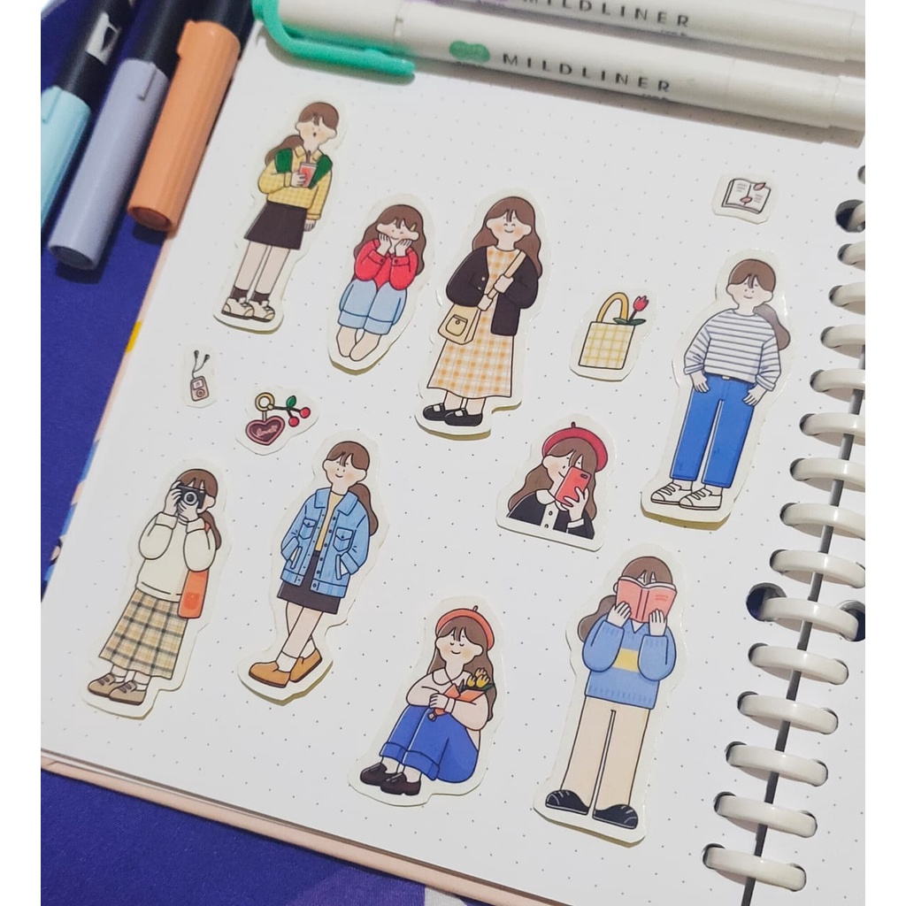 

[COD] 13 Pcs Stiker Scrapbook Korean Style/Stiker/DIY/Stiker Lucu/ Stiker Bujo/stikerBulletJournal/stiker aestetic/DekorasiBulletJurnal/stikerKorea