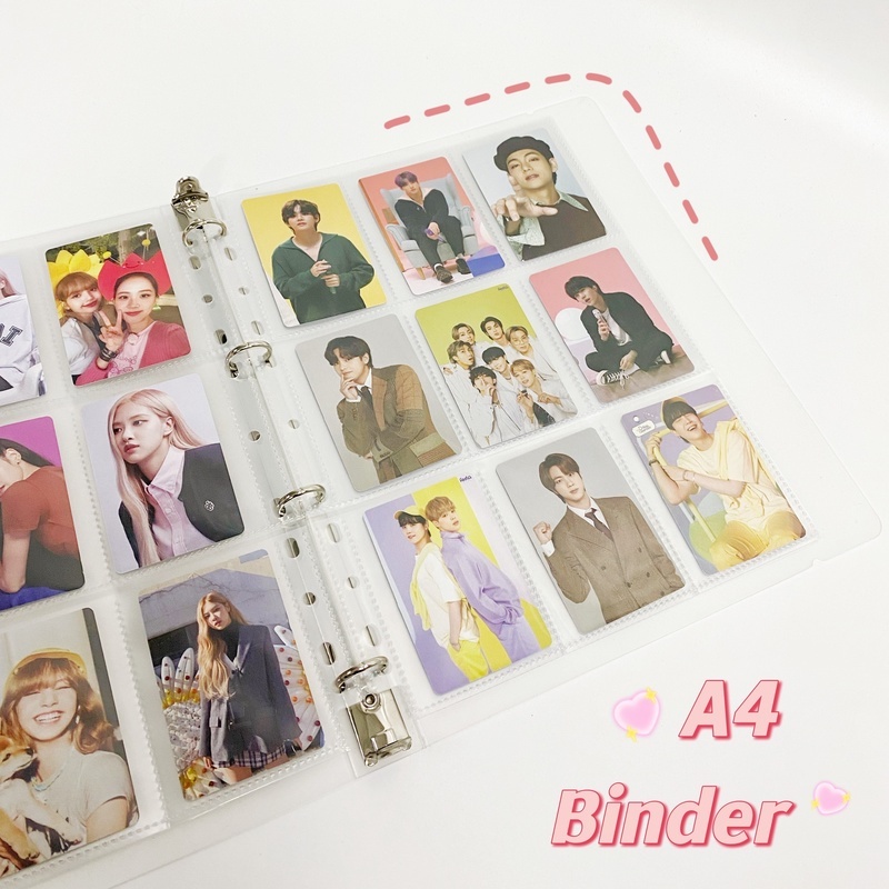 A4 Binder 9 Pocket sleeves 2 Pocket sleeves KPOP Photocard Binder Album PP Inners Pages