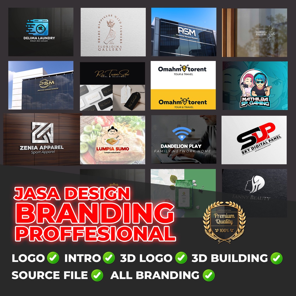 

DESIGN BRANDING (LOGO,INTRO,3D LOGO,3D BUILD,KIT BRANDING)