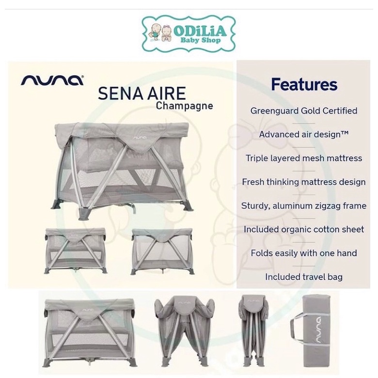 Nuna Sena Aire Baby Cot Baby Mattress Shopee Indonesia