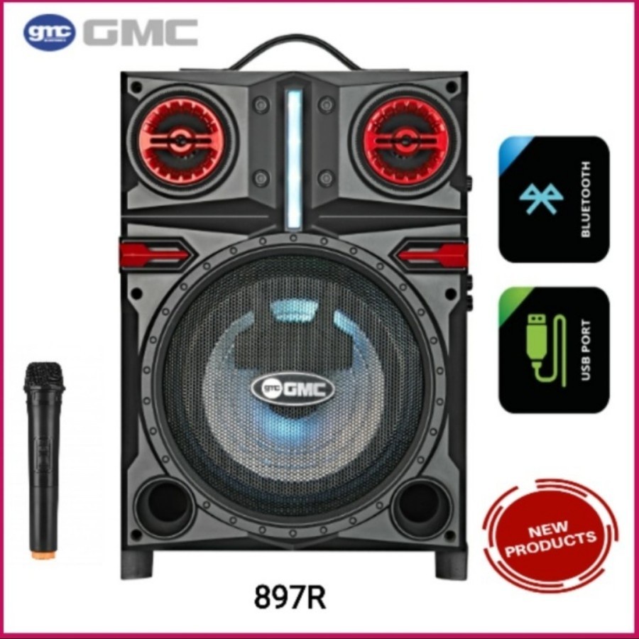 COD Speaker Bluetooth GMC 897R /Speaker Salon Aktif GMC/Speaker Karaoke GMC X Bass