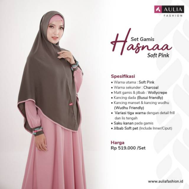 AULIA SET GAMIS HASNA SOFTPINK