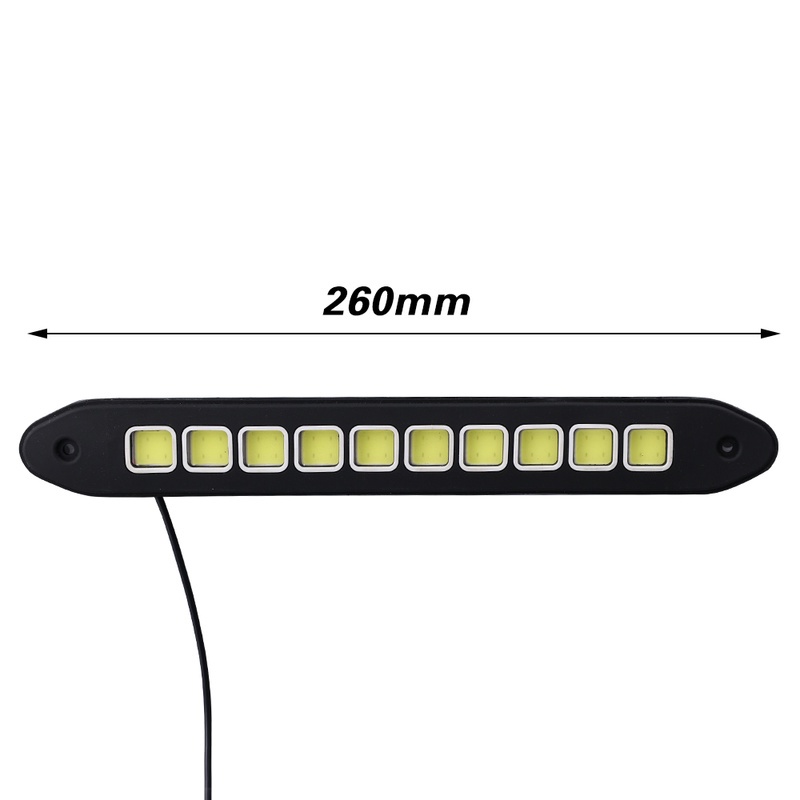 26cm Mobil Styling Kreatif COB Siang Hari Berjalan Cahaya/Putih Eksternal Neon Ditekuk Keselamatan Peringatan Lampu/Universal Mobil Suasana Lampu Aksesoris Otomotif/Penjualan Panas