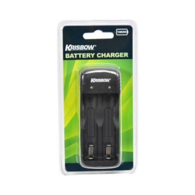 Krisbow Charger Usb Baterai 18650 2 Slot 5v