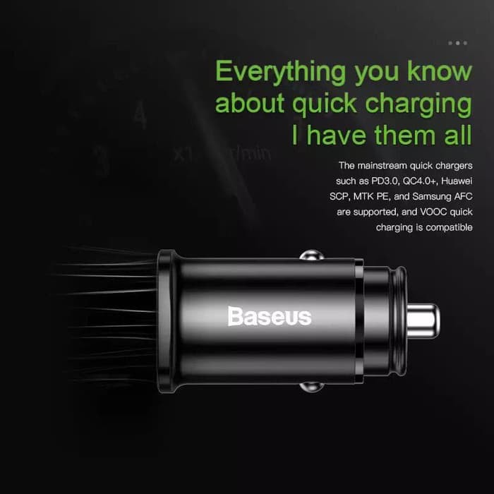 Baseus Mini Car Charger 30W Quick Charge QC4.0+