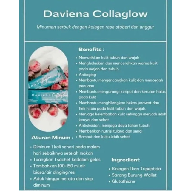 DAVIENA COLLAGLOW ISI 15 Sachet COLLAGEN DRINK | DAVIENA SKINCARE