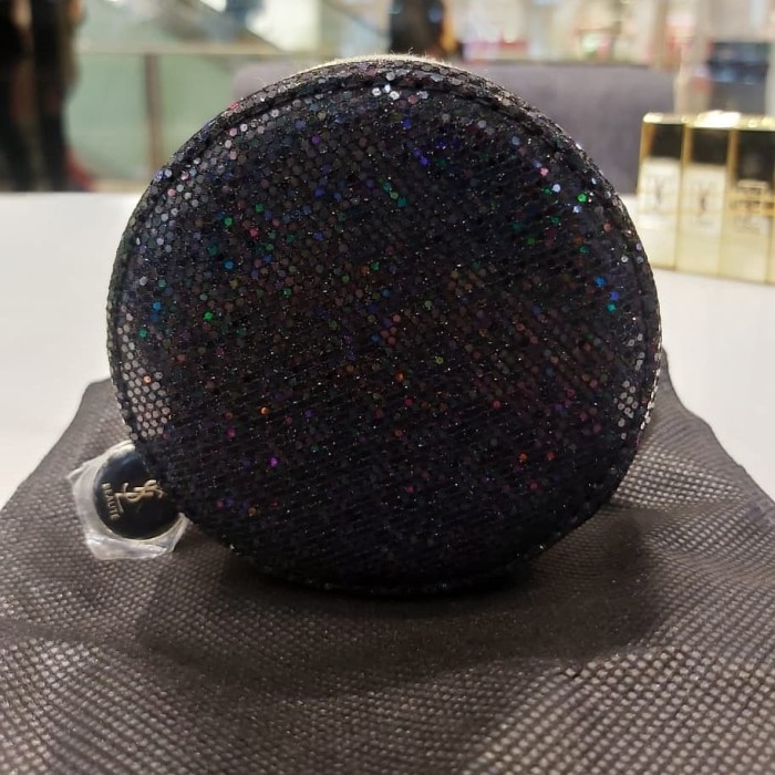 YSL POUCH CUSHION ROUND BLACK /GOLD 100% Original
