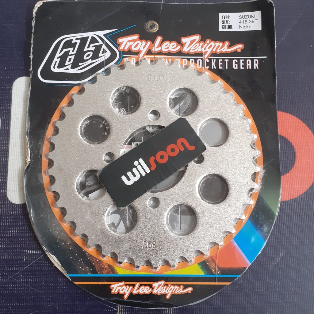 Gir Gear Belakang / Rear Sprocket Suzuki Smash /Satria FU 150/ Rider 150 Troy Lee Designs 415-39T Chrome-4