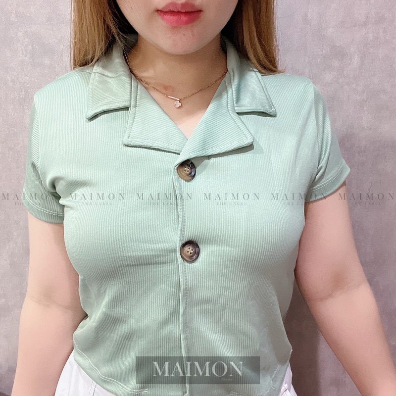 Revere Blouse Vneck | Atasan Wanita Korean Fashion | Maimon Grosir