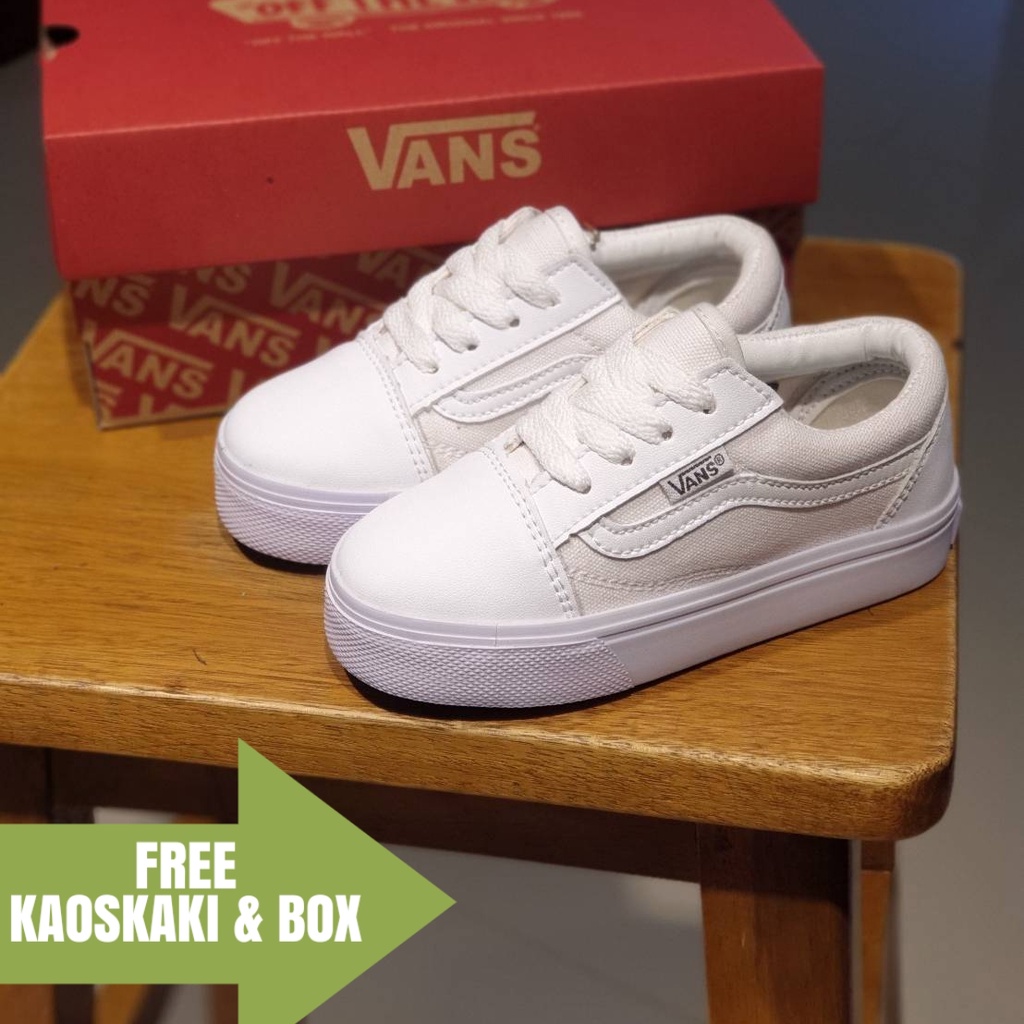 SEPATU VANS ANAK SEKOLAH PUTIH TALI SEPATU ANAK MURAH LAKI PEREMPUAN